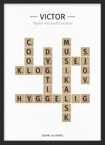 Scrabbleplakat som konfirmationsgave